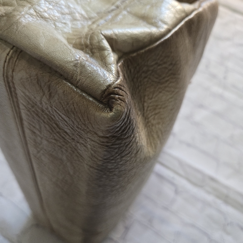 Made In Old Itay Leather Beige&Brown Satchel Hand Bag to Adjustable Crossbody - Picture 13 of 17